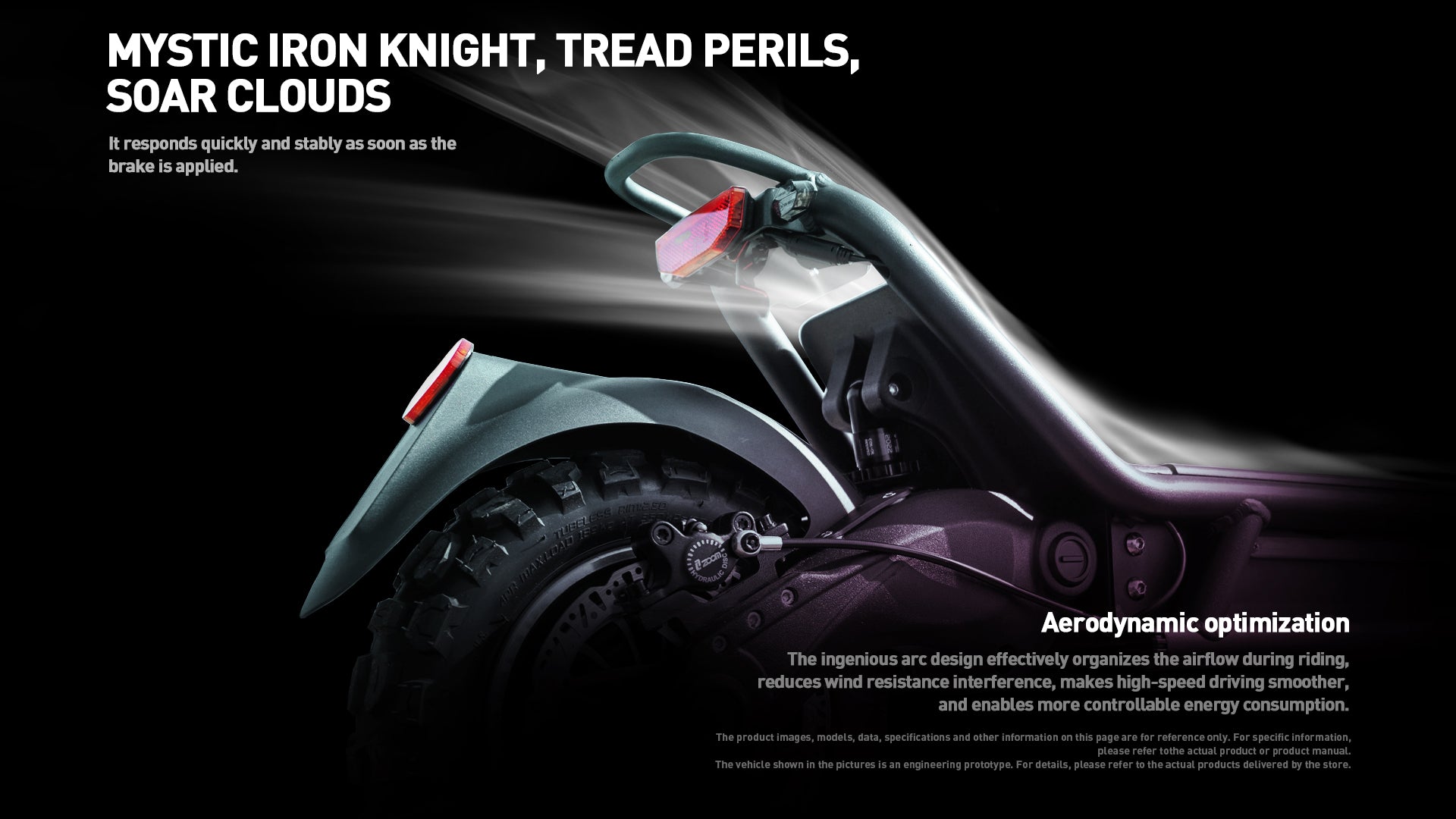Buffseek E6 electric scooter rear wheel design with aerodynamic body structure and optimized airflow for smoother high-speed riding