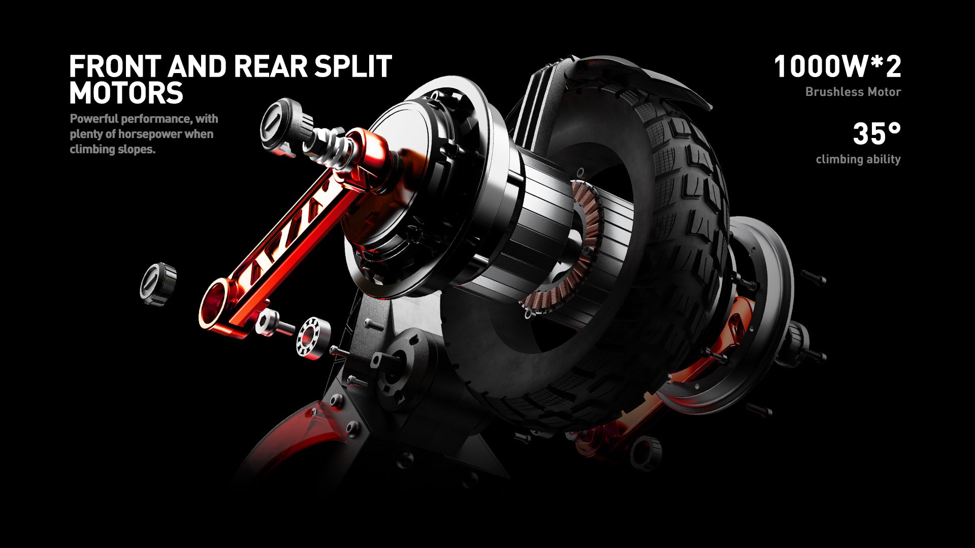 Buffseek S10 dual 1000W motor system providing strong acceleration and climbing performance
