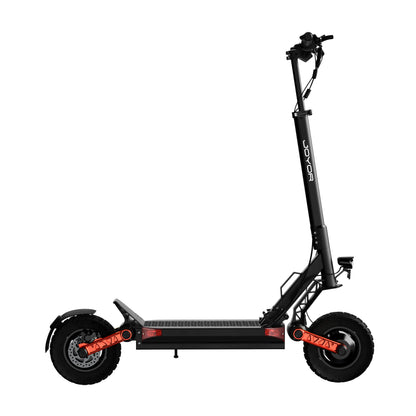 Buffseek S10 dual motor electric scooter shown from the left side with wide deck and all-terrain tires