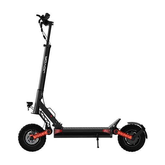 Buffseek S10 dual motor electric scooter shown with folding design and wide performance tires