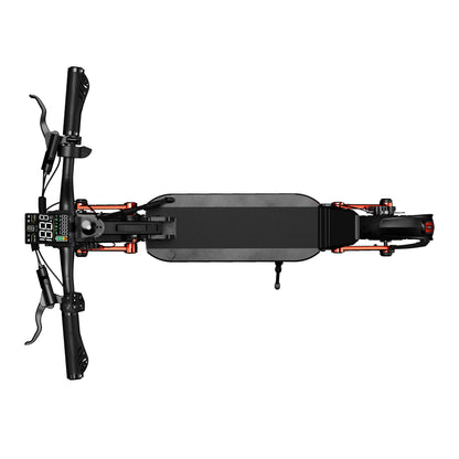 Top view of the Buffseek S10 electric scooter showing the deck, handlebar layout, and frame design