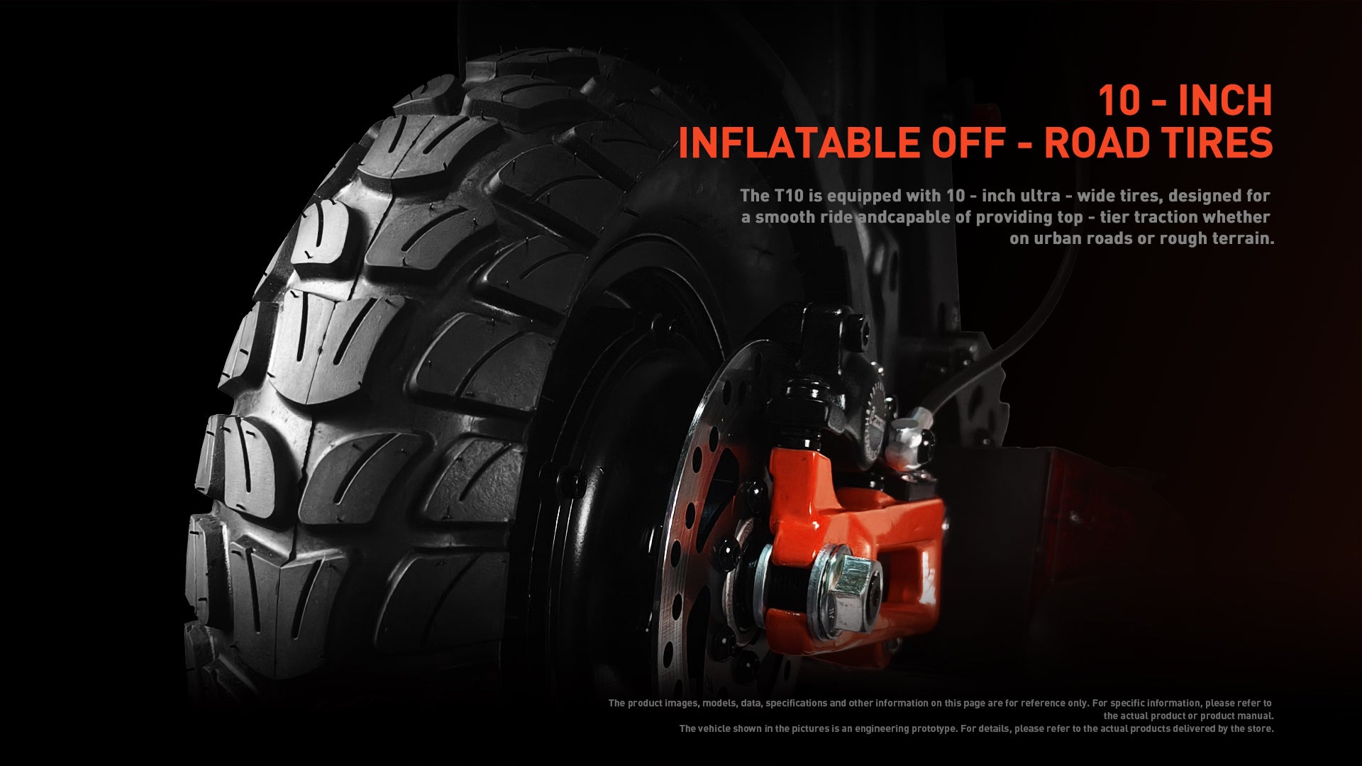 Buffseek T10 10-inch inflatable off-road tire with deep tread for improved grip