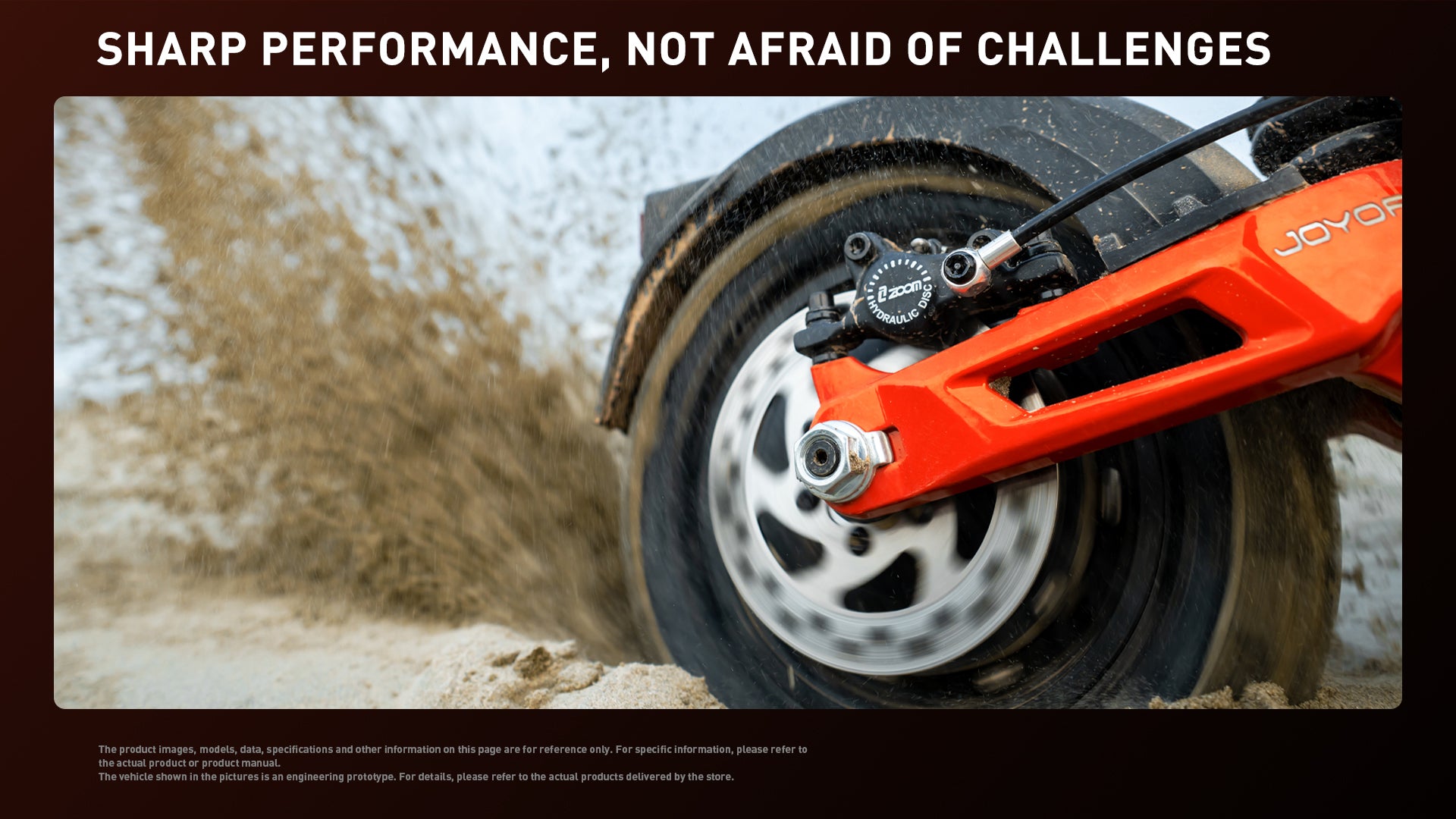 Buffseek T10 electric scooter riding through wet and uneven terrain