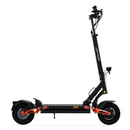 Black Buffseek T10 dual motor electric scooter shown from the right side