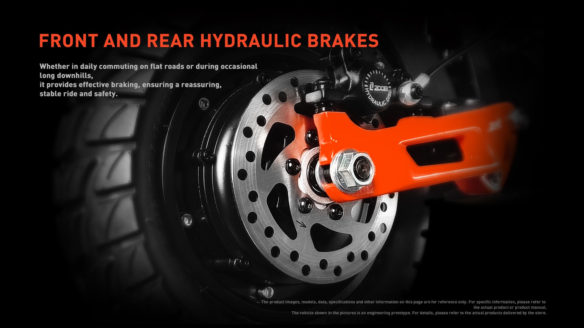 Buffseek T10 front and rear hydraulic brakes for responsive stopping control