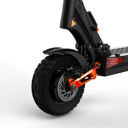 Buffseek T10 front wheel with disc brake, off-road tire, and suspension arm