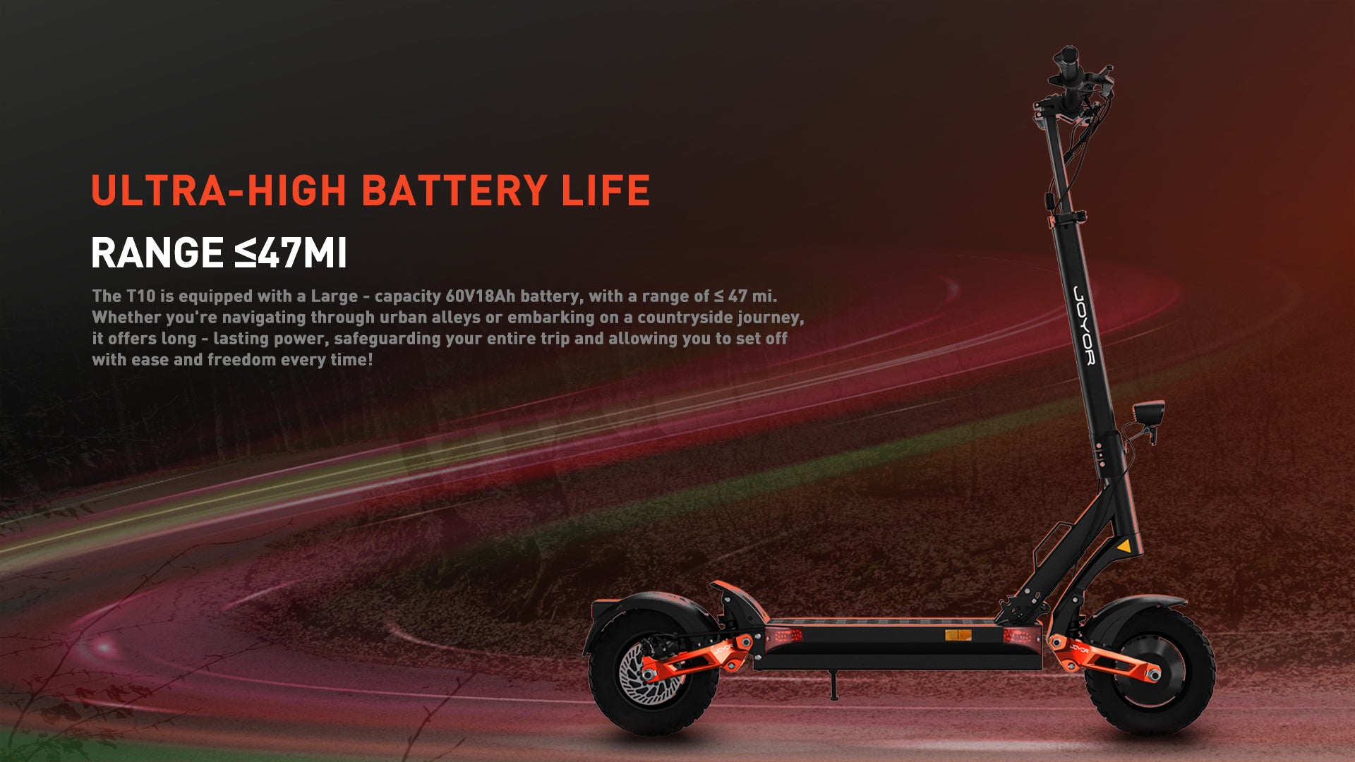 Buffseek T10 long-range electric scooter designed for extended urban and off-road rides